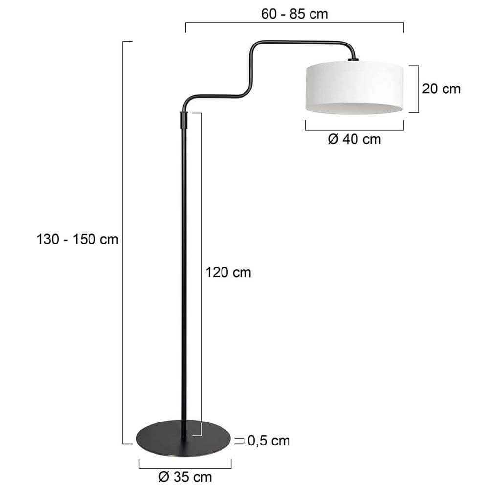 Stehlampe Bloeba schwarz mit weißer Kapuze Steinhauer 8712746176964