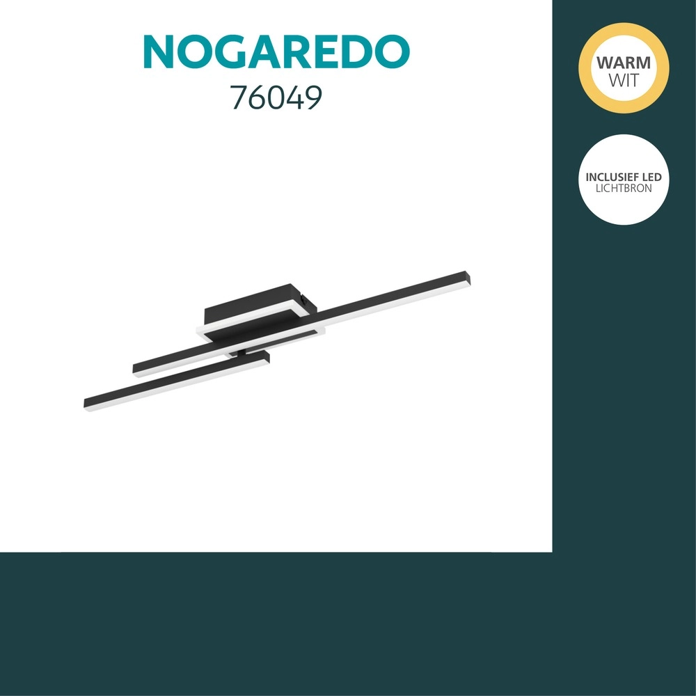 Moderne Deckenlampe Nogaredo Schwarz 60cm Eglo 9008606391578