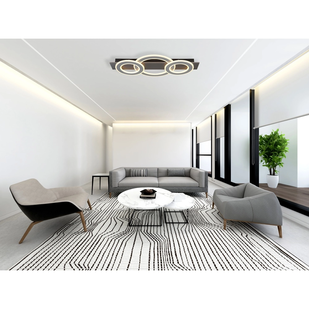 Design-Deckenlampe Jayden Anthrazit 3 Ringe Globo 9007371456055