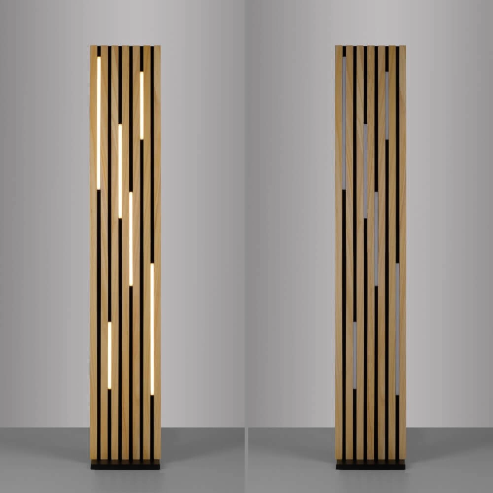 Designer-Stehleuchte Q-Akustik Holz Paul Neuhaus 4012248385401