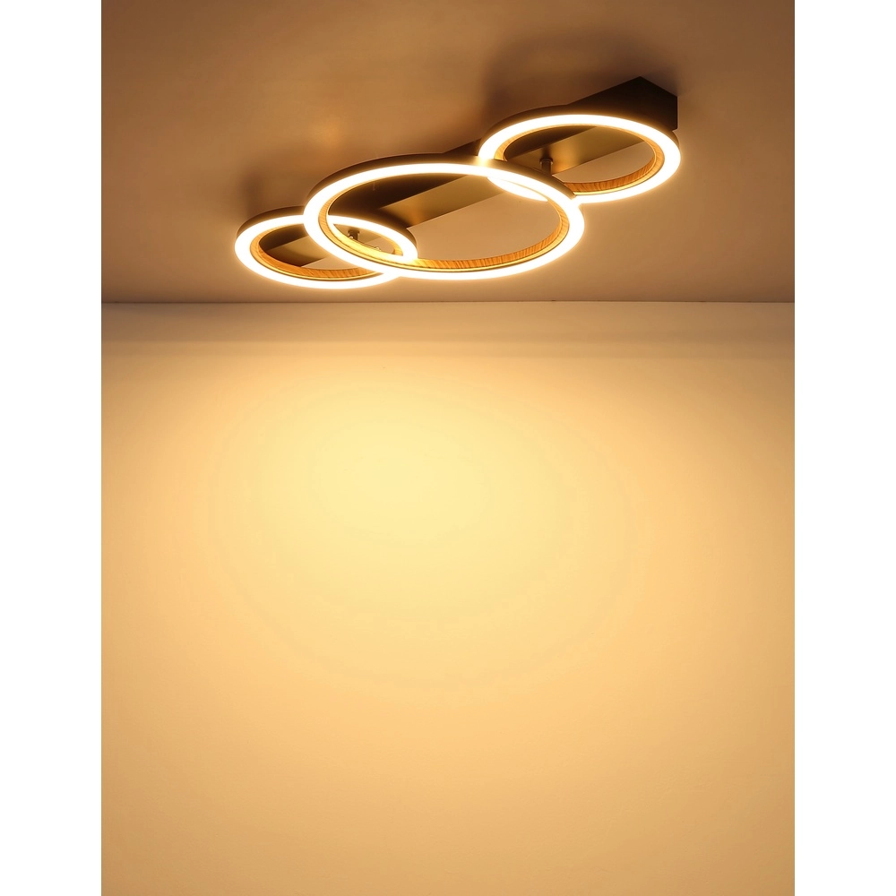 Deckenlampe Dakari I 3 schwarze Ringe Globo 9007371533787