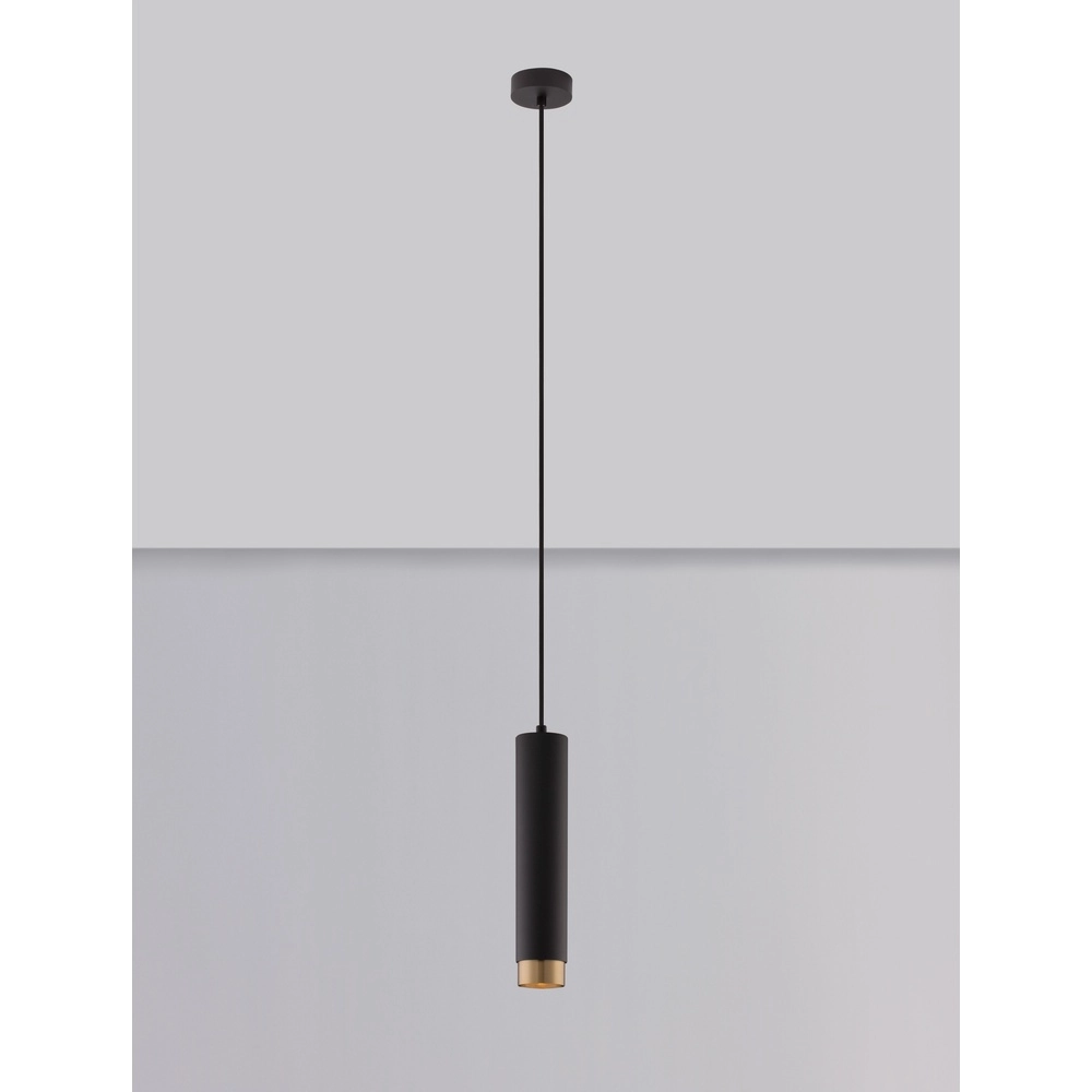 Pendelleuchte Pongo M Single 30cm schwarz mit gold Lyora 5212017430328