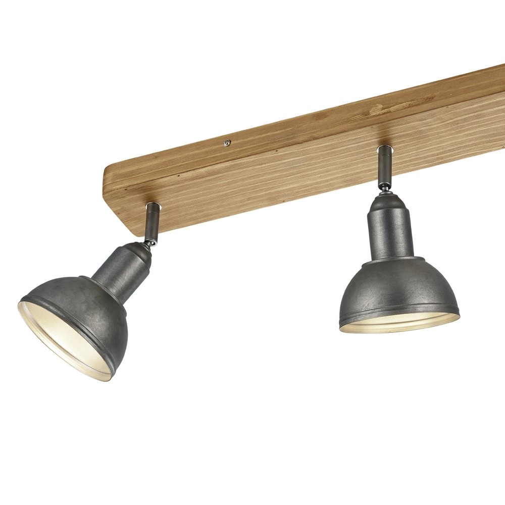 Deckenleuchte aus Holz Delhi 3 Lichtflecken antikes silber Trio 4017807430219
