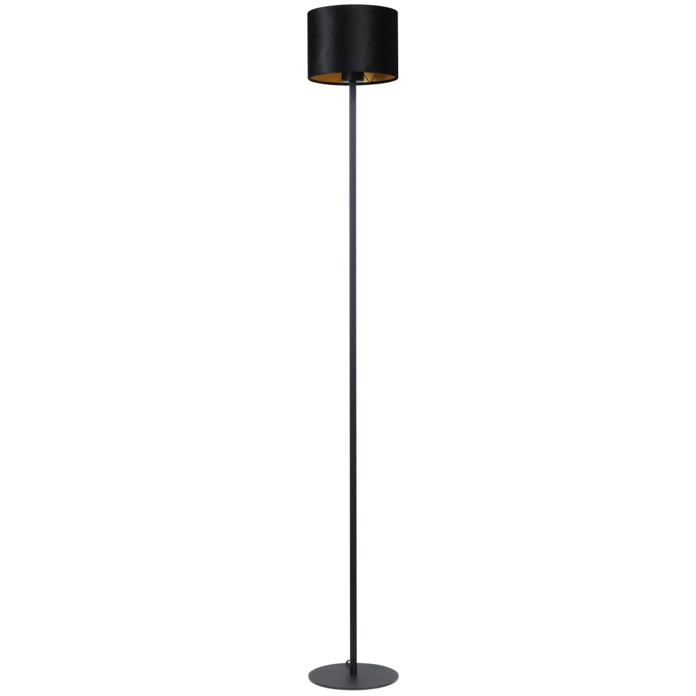 Schwarze Stehlampe Venus 150cm mit schwarzem Lampenschirm