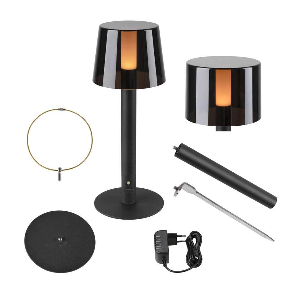 Tischlampe Taha wiederaufladbar schwarz 2700K SLV 4024163278058