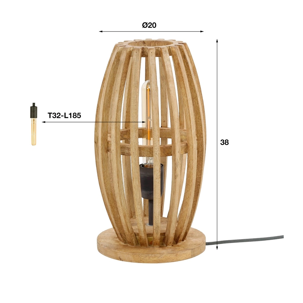 Holztischlampe Orbit 38 cm - 1x E27 Lyora 8716803511088