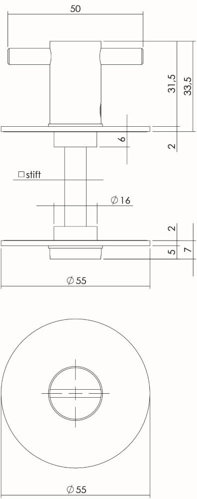Verschluss der Toilette Tira 8 mm flacher Kleber Intersteel 8714186410431
