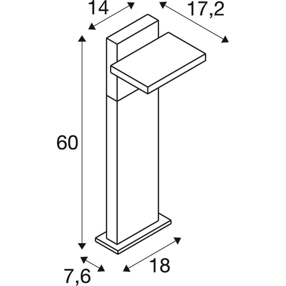 Design-Gartenleuchte Abridor Pole 60 60cm Hyrbide Anthrazit SLV 4024163298568