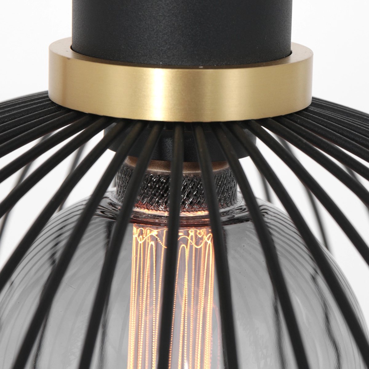 Drahtlampe Aureole 42cm schwarz mit Gold Steinhauer 8712746135480