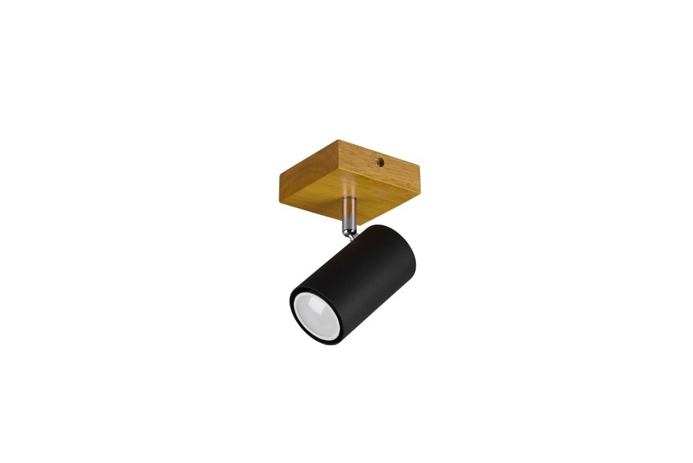 Wandspot Marley schwarz mit holz Trio 4017807487954