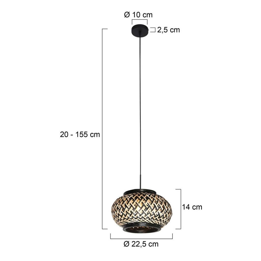 Pendellampe Nox Light mit Bambusschatten Ø23 cm Steinhauer 8712746183320