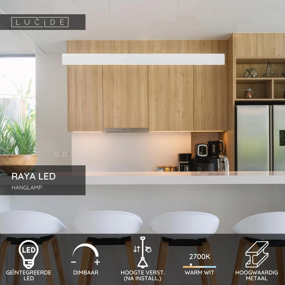 Moderne Pendellampe Raya Led Weiß Lucide 5411212452276