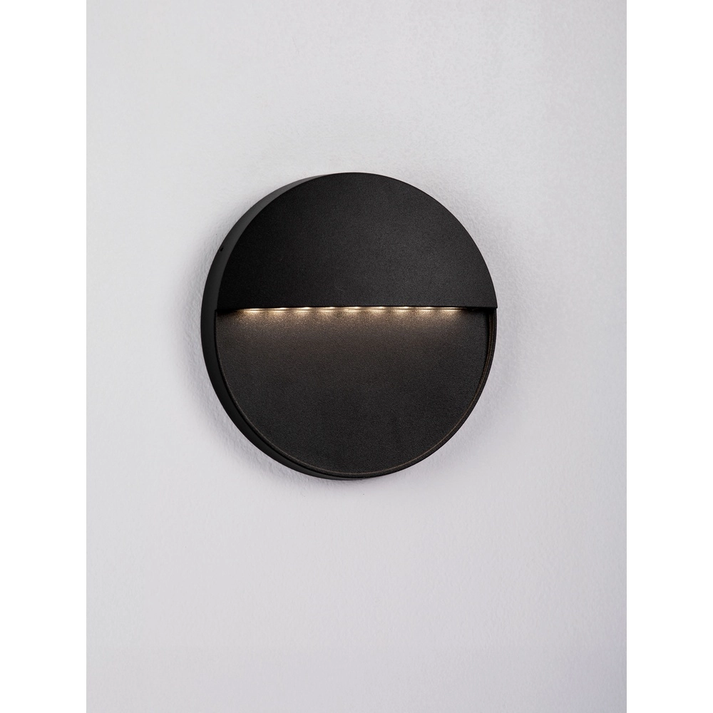 Runde Wandleuchte Rodix schwarz Lyora 5212017478894