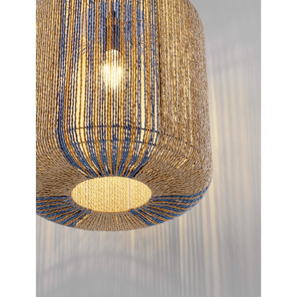 Pendelleuchte Abby Ø 33cm blau mit braun Lyora 5212017477316