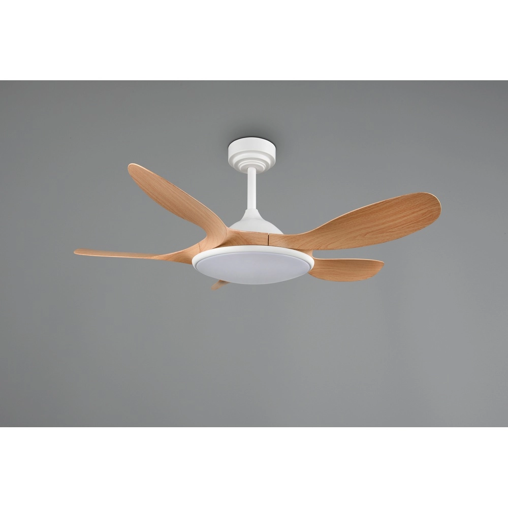 Weißer Fächer Flen mit Holzoberseiten Ø 108 cm Trio 4017807689297
