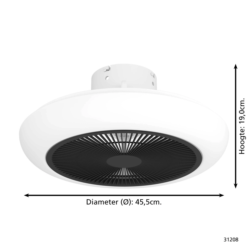 Design-Deckenventilator Sayulita weiß mit schwarz Eglo 9002759312084
