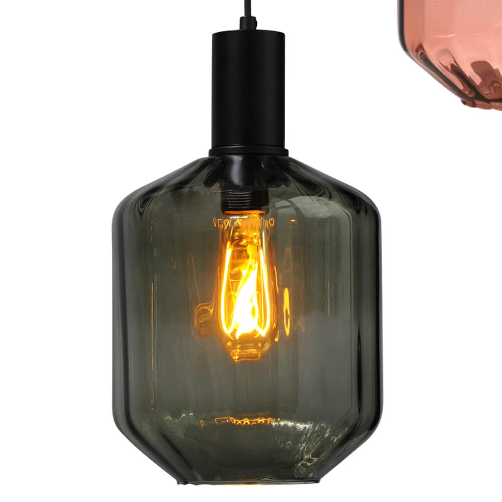 3-flammige Loft-Hängelampe - Schwarz - Porto mit Jagger-Brille Masterlight 8718121270968
