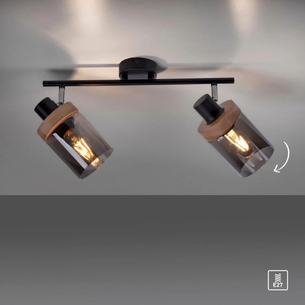 Deckenleuchte Pasqual 2-helles Schwarz Just Light 4043689986117