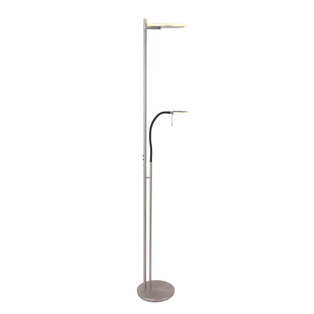 LED-Leselampe 2-flammig Turound 40 W – 2200–4000 K – 187 cm Edelstahl-Klarglas Steinhauer 8712746134797