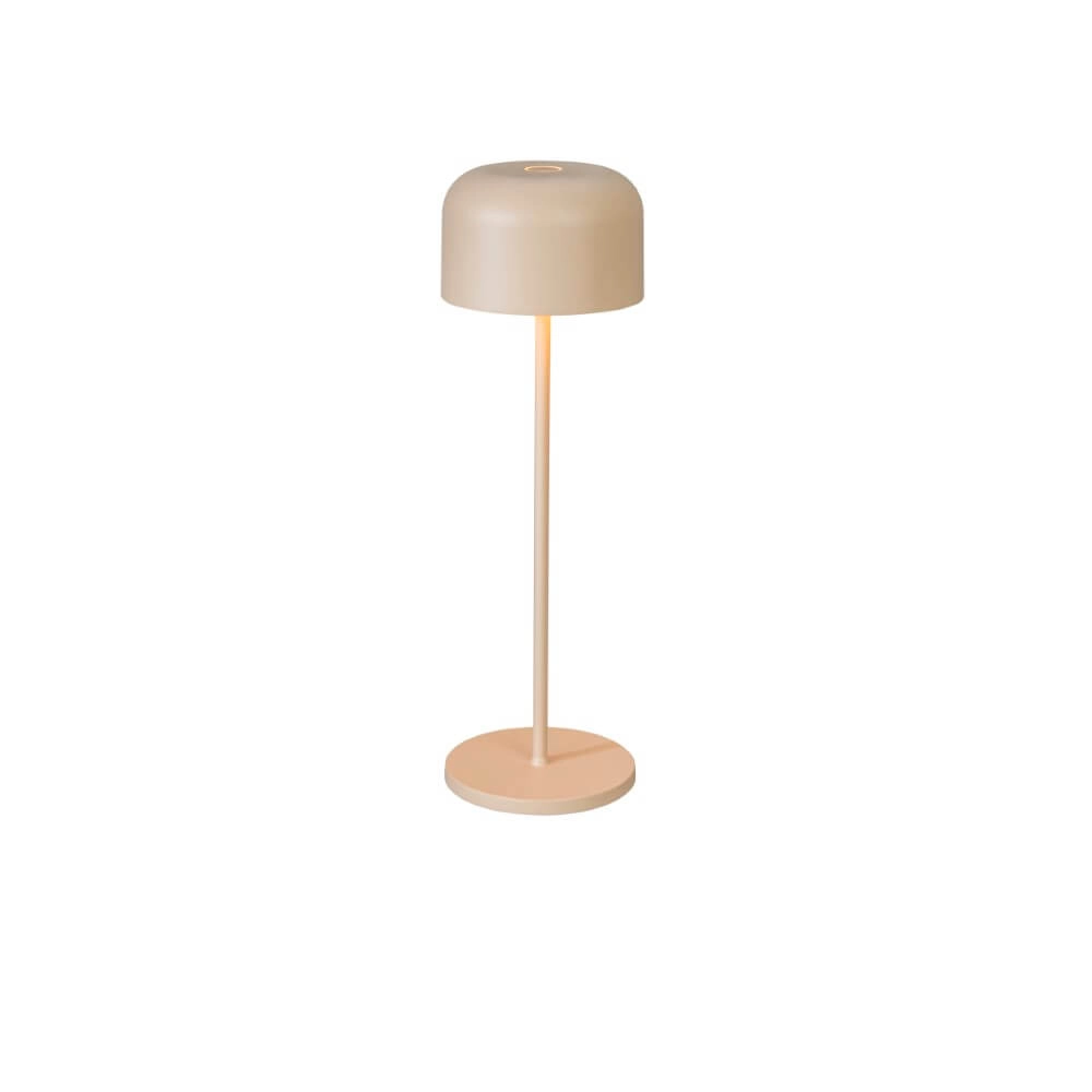 Sandfarbene Tischlampe Lille wiederaufladbar