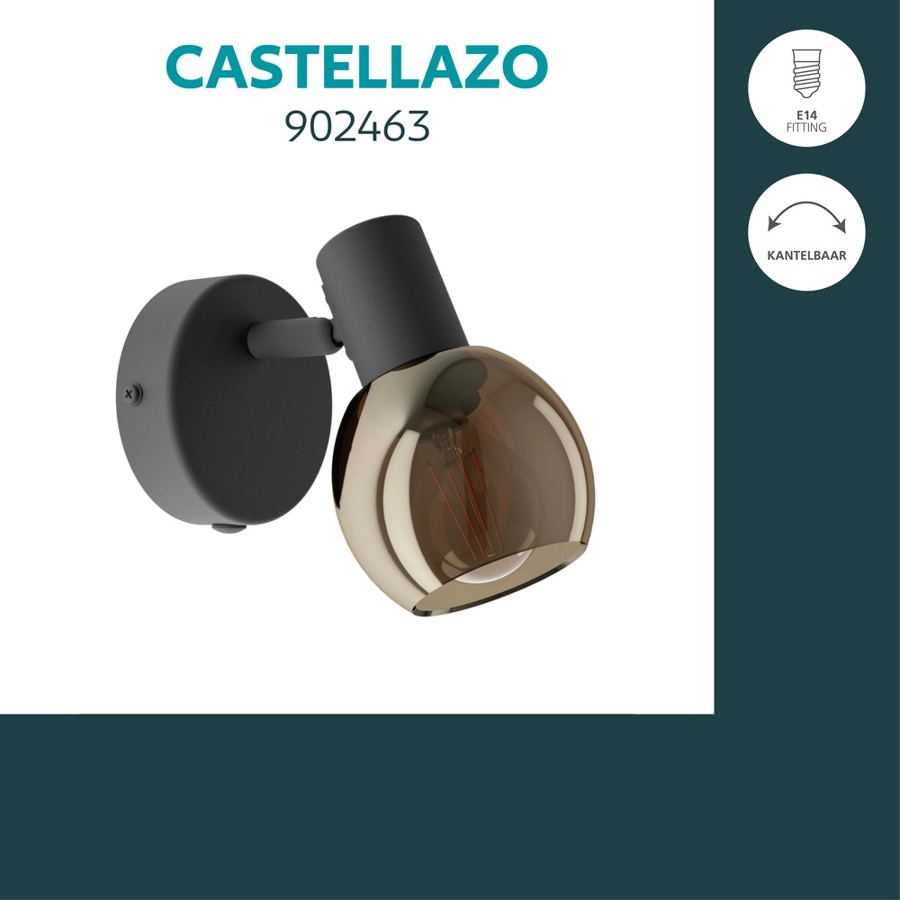 Wandlampe Castellazo Schwarz