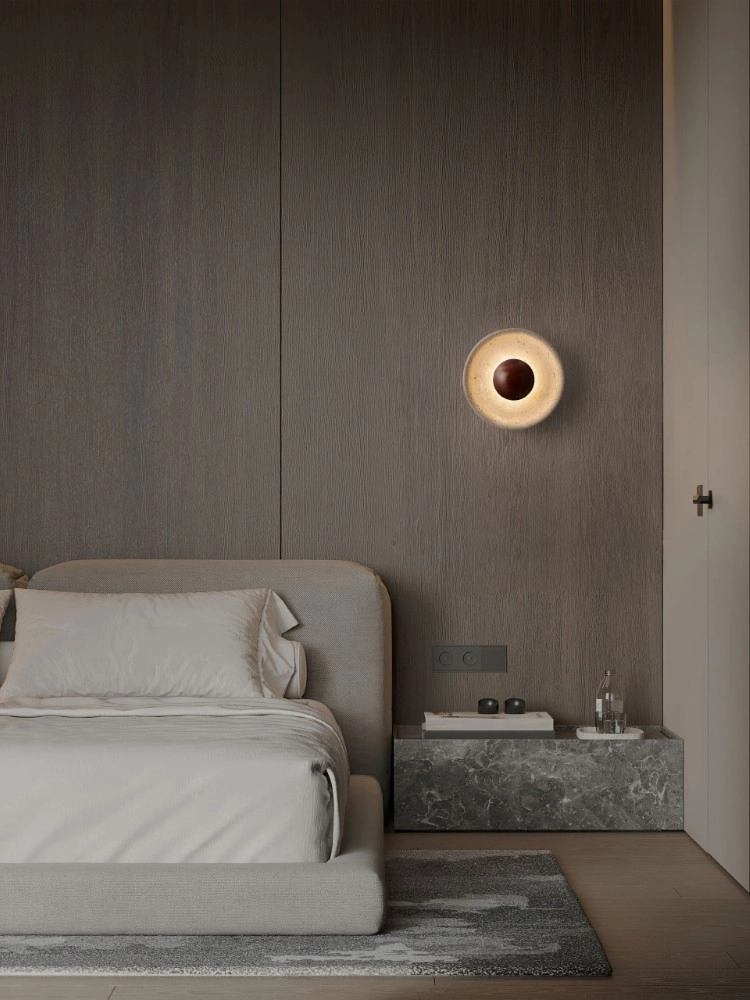 Design-Wandlampe Cerio braun mit sandbraun Ø 25 cm Lyora 5212017491411
