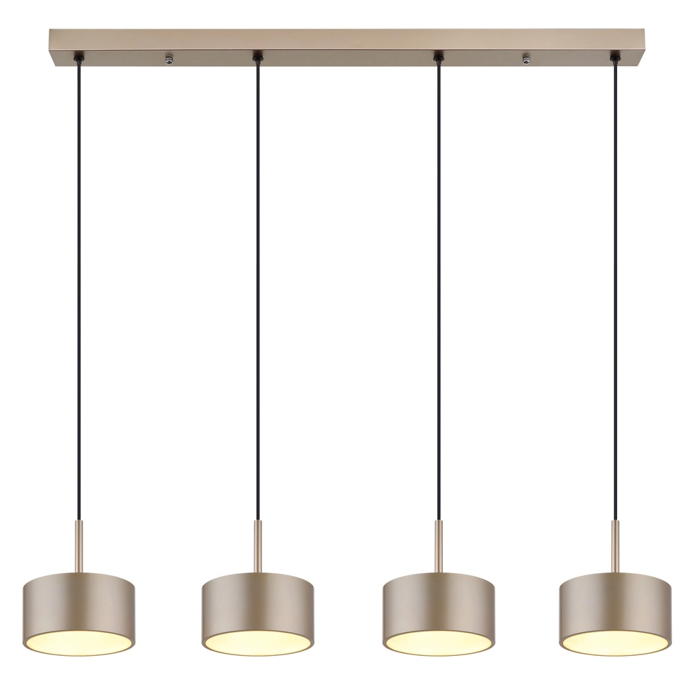 4-Licht Pendellampe Raymond schwarz mit Champagner Globo 9007371531875
