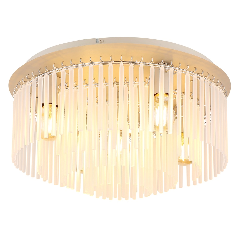Deckenlampe Gorley sandbraun mit Glas Ø 50cm