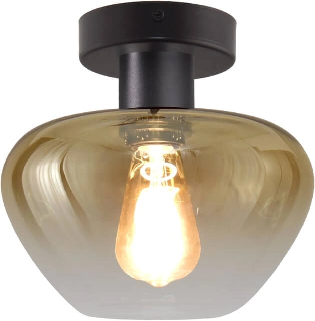 Deckenlampe Genua schwarz mit Goldglas Ø 24cm