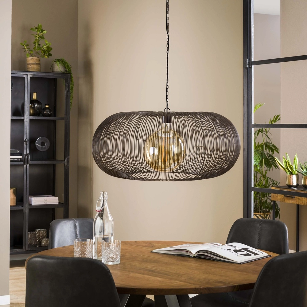 Draht-Pendellampe Ø 70cm Copper Schwarzer Nickel Lyora 8716803513242