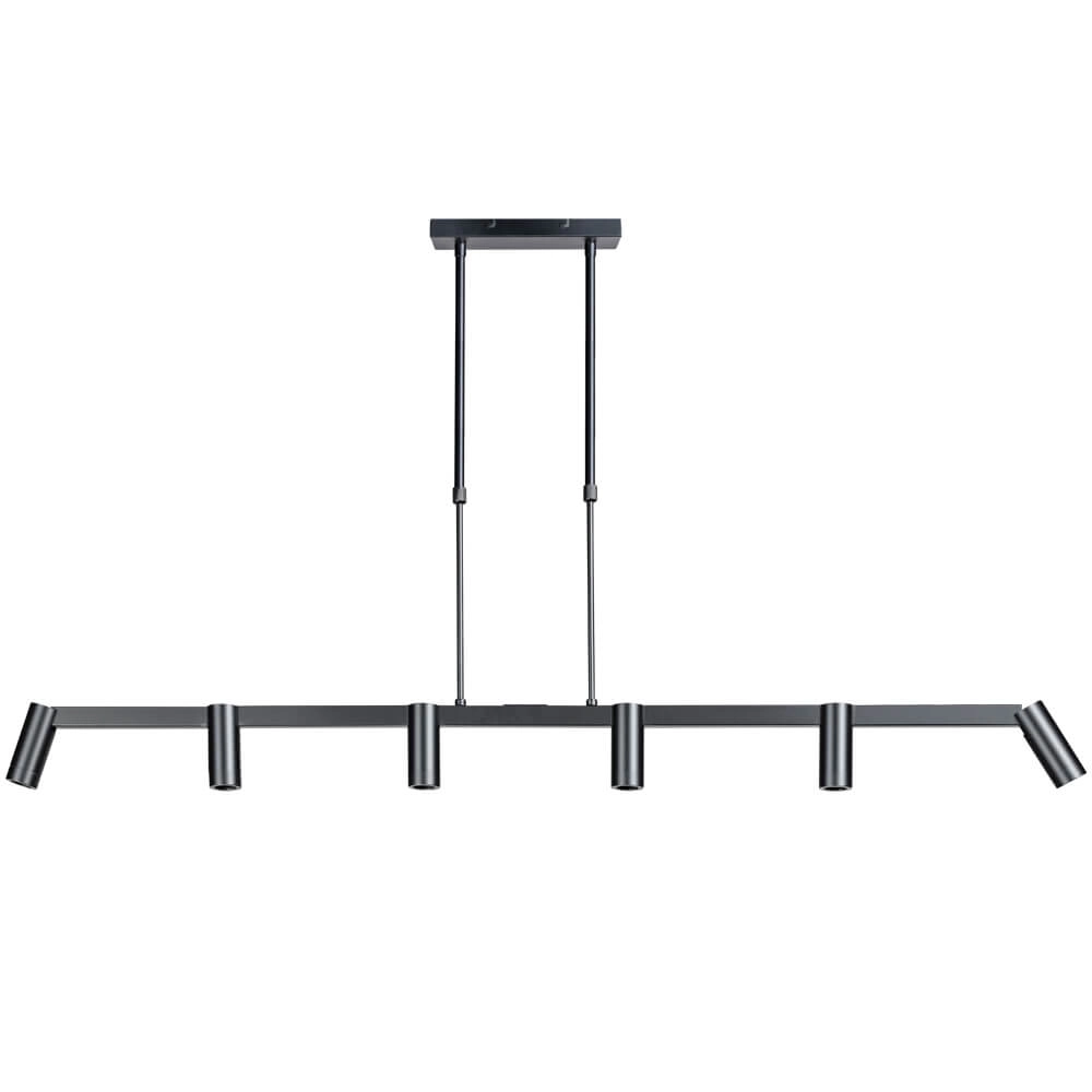 Schlanke Esstischlampe Miller 6-Licht-Schwarz