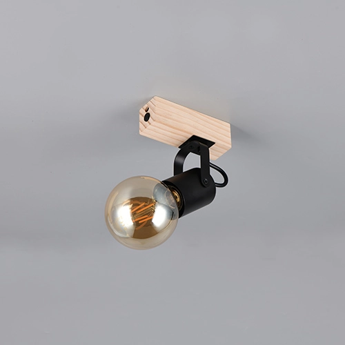 Deckenlampe Lynar Schwarz mit Holz Trio 4017807670684