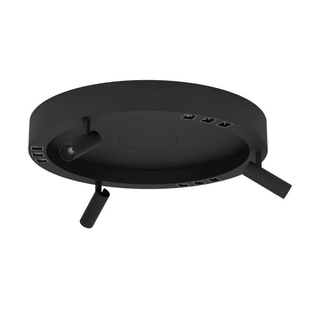 Schwarze LED-Deckenleuchte Bruscoli Ø 60cm