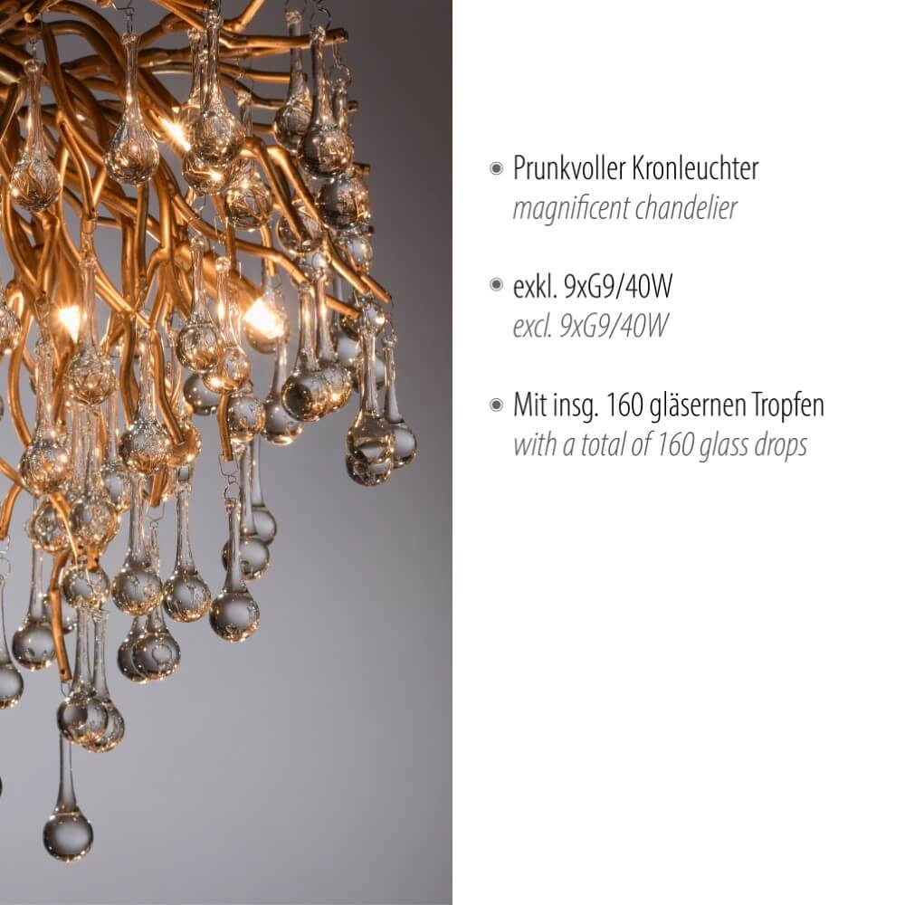 Kronleuchter Icicle Messing 50cm Paul Neuhaus 4012248352083