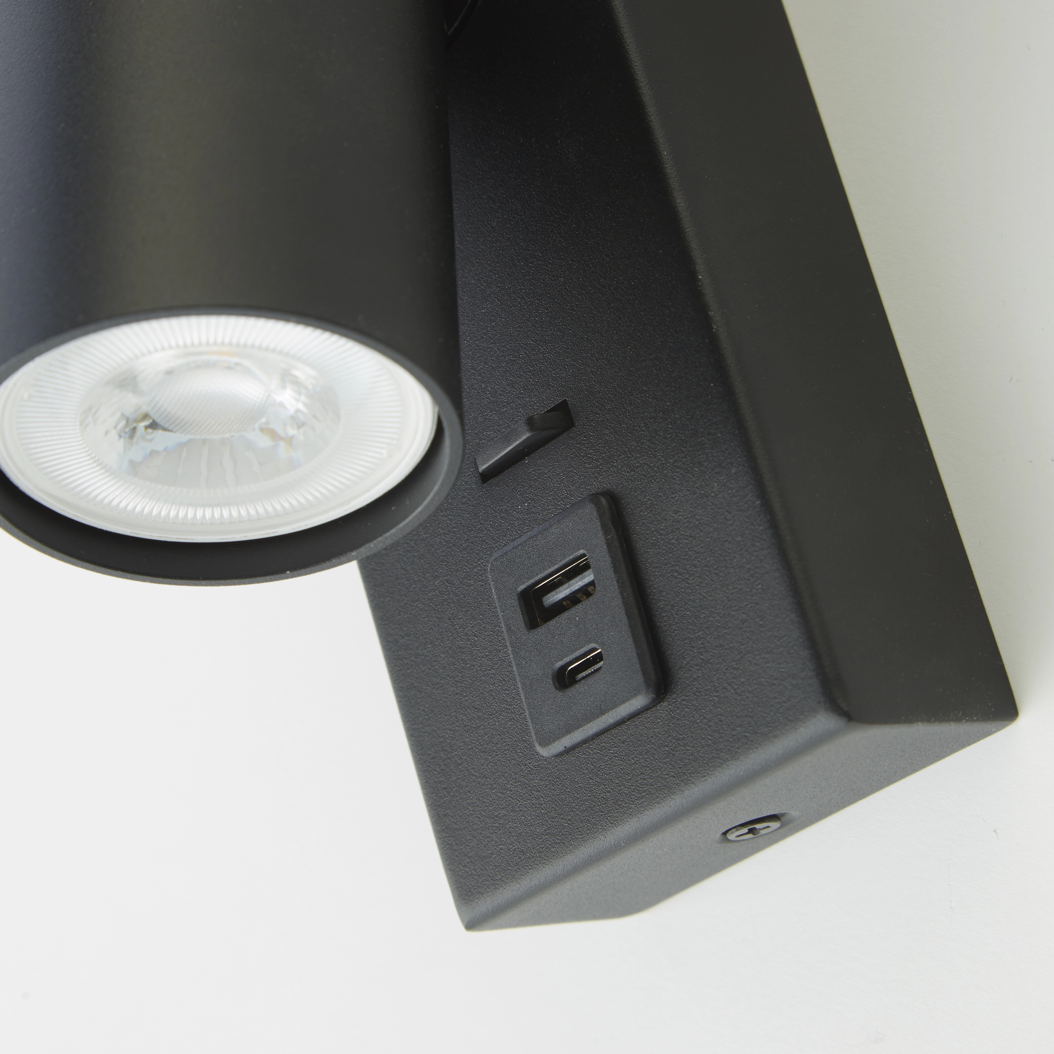 Nachttischlampe Moon 1 Schwarz mit USB Lyora 5053423290898