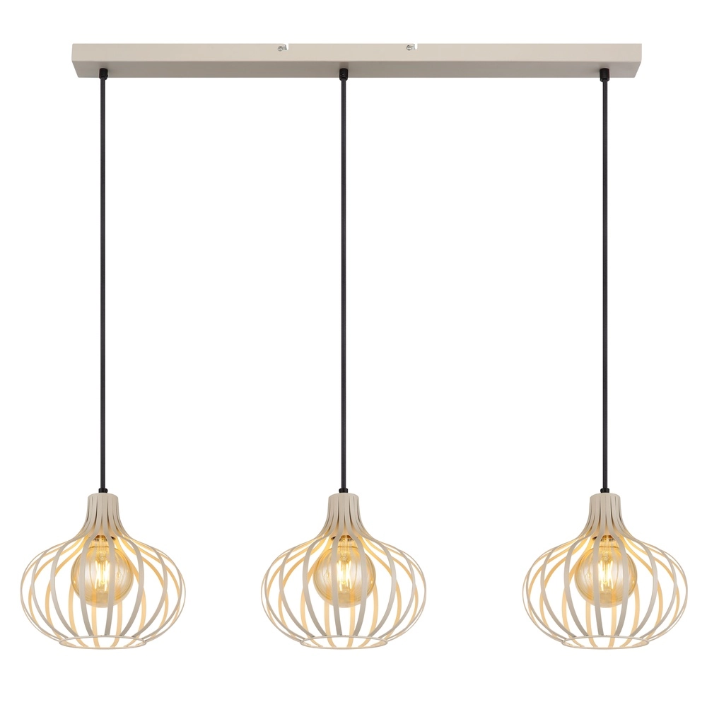 Design-Pendellampe Mateo 3-Licht Creme Globo 9007371519880