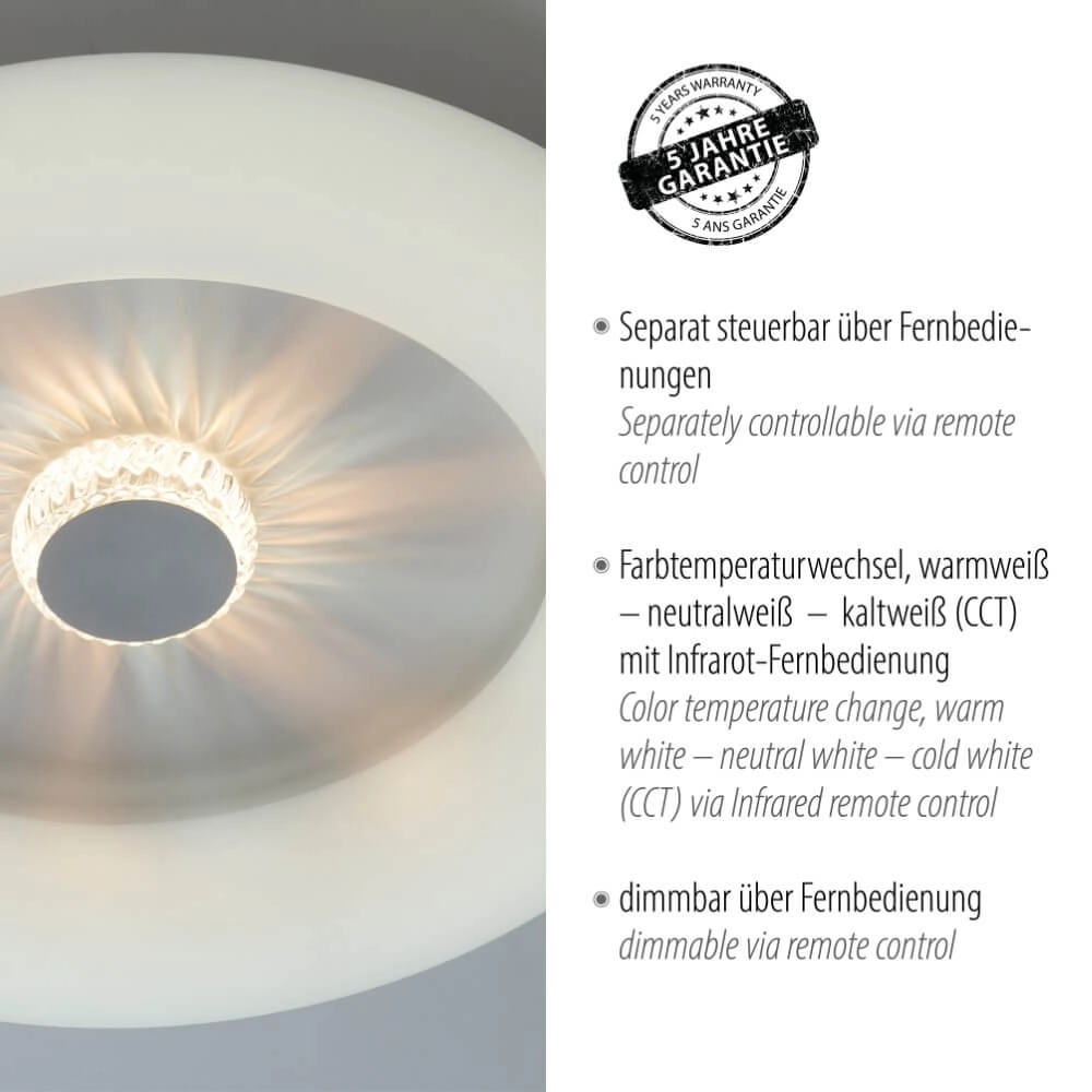Runde Deckenleuchte Vertigo weiß Ø 50cm Just Light 4043689992408