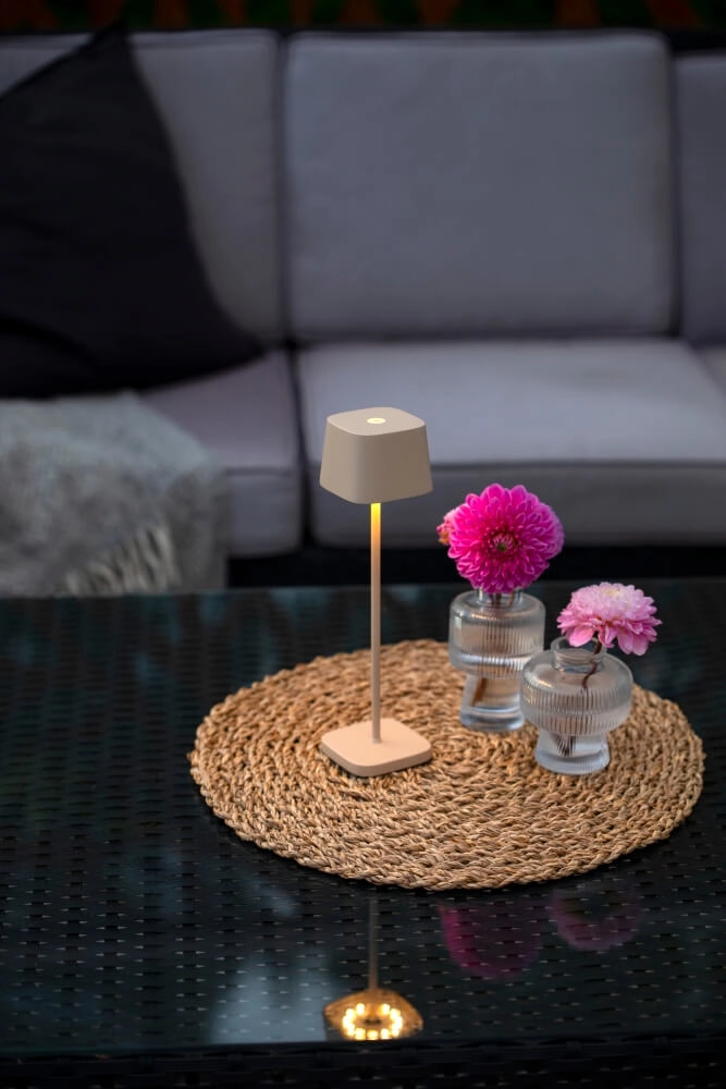 Wiederaufladbare Tischleuchte Capri mini sandbraun KonstSmide 7318307829334