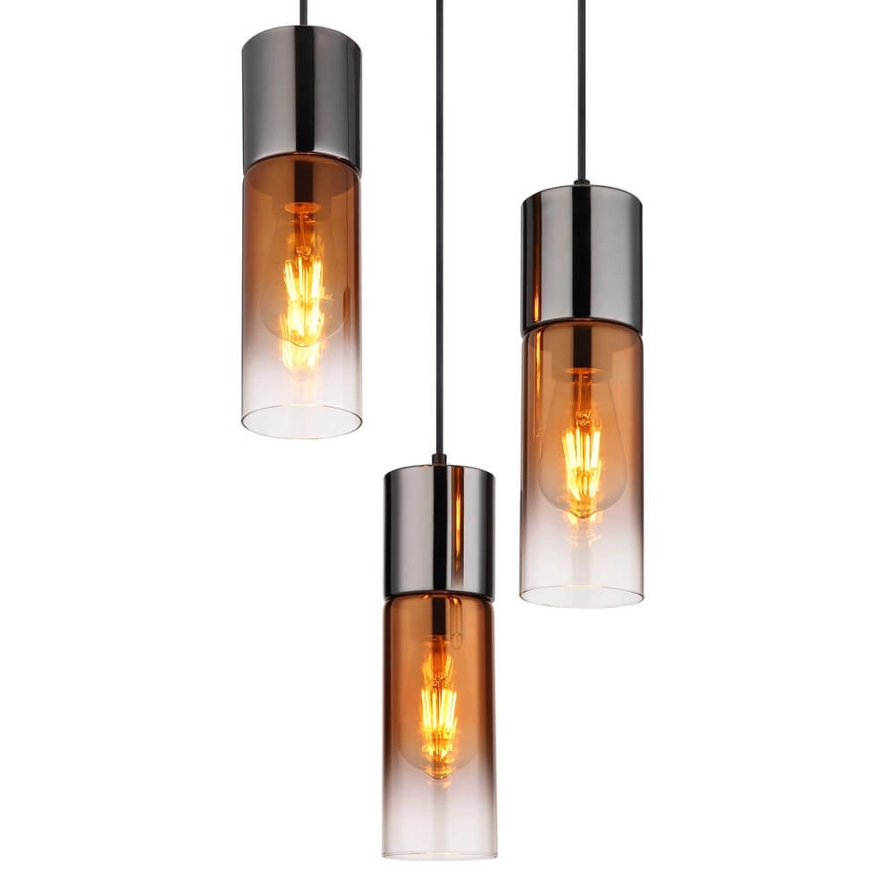 Schlanke Pendelleuchte Annika 3-flammig Rotguss rund Globo 9007371468157