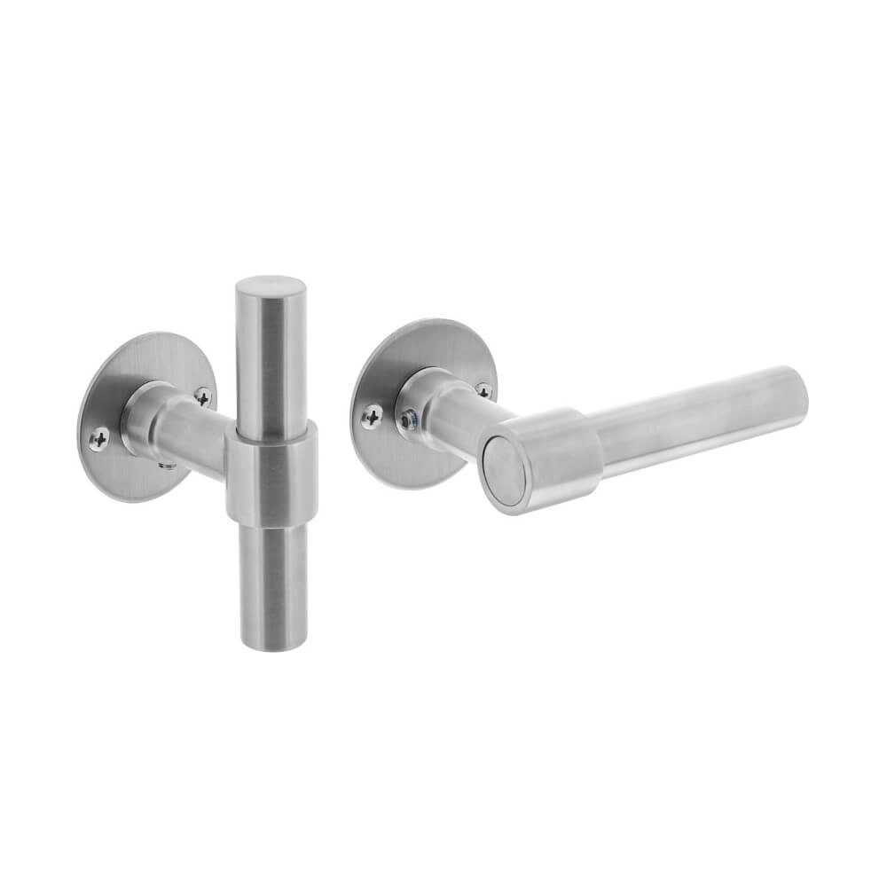 Türgriff Modell L/T Krucko mit flacher Rosette 2mm Edelstahl