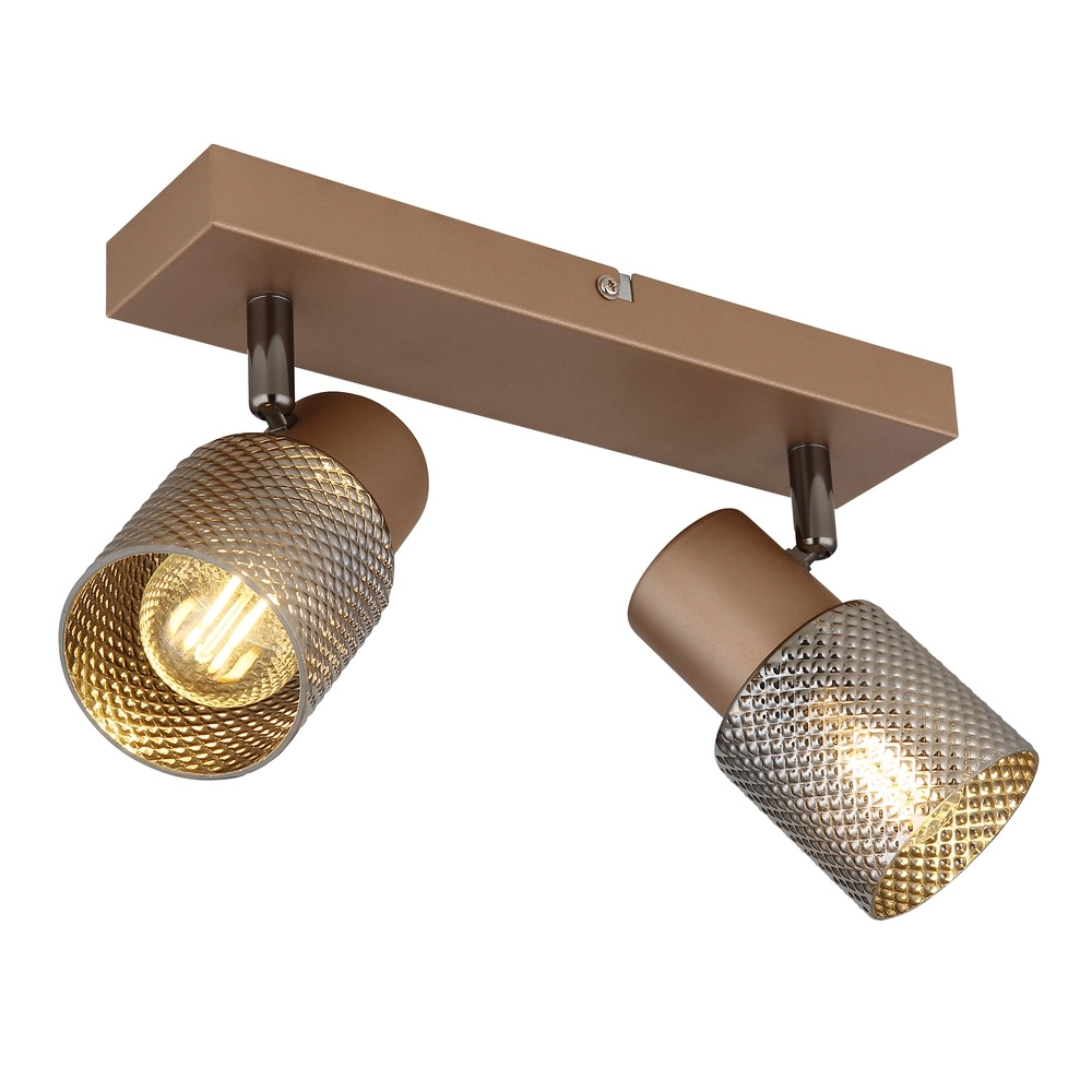 Deckenlampe Satella 2-helles Kaffeebraun