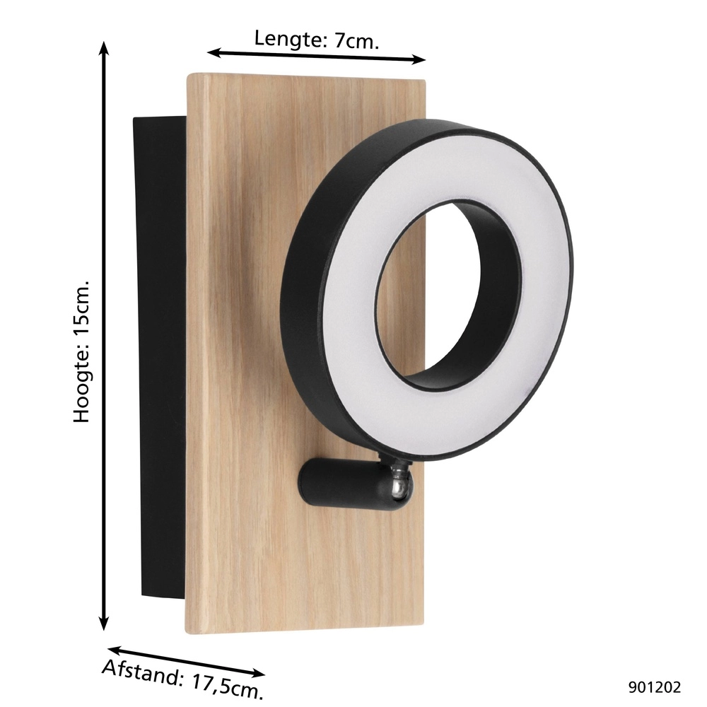 LED-Wandlampe Rielves mit Holz Eglo 9008606313709