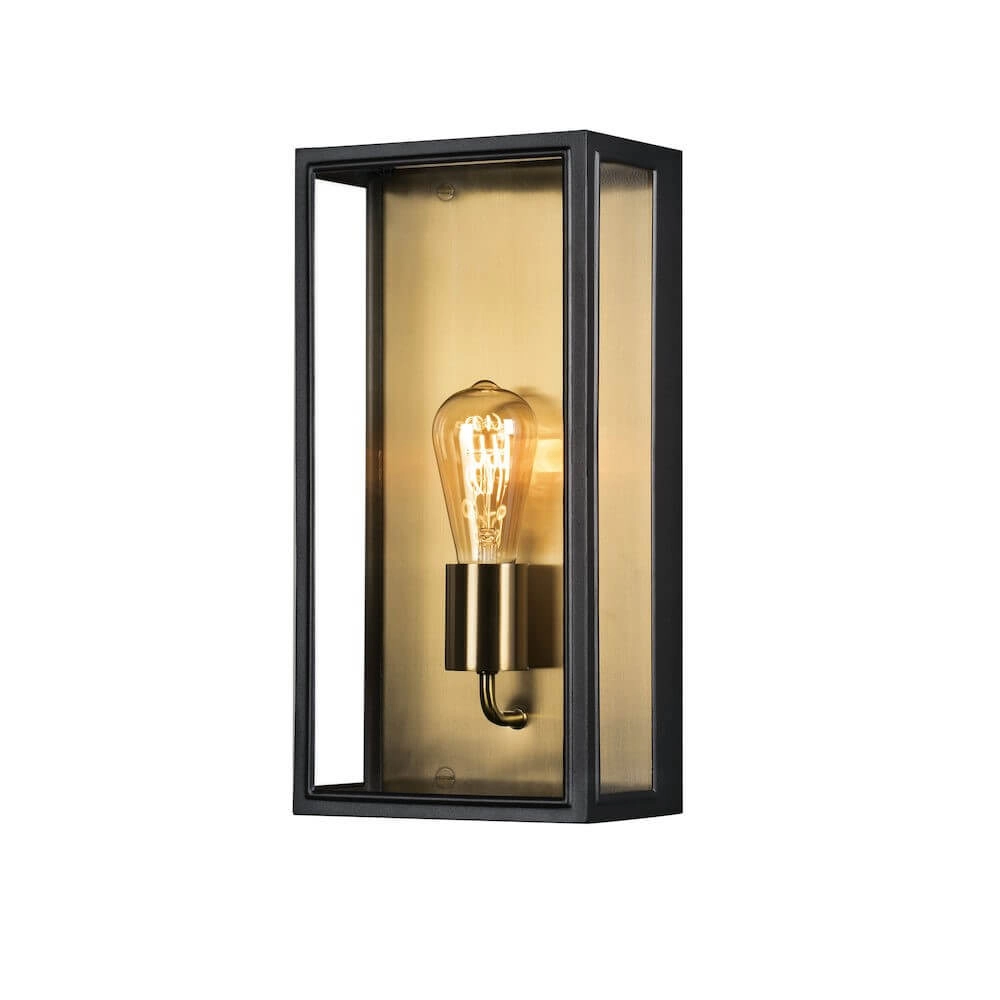 Ländliche Wandlampe Carpi schwarz mit gold