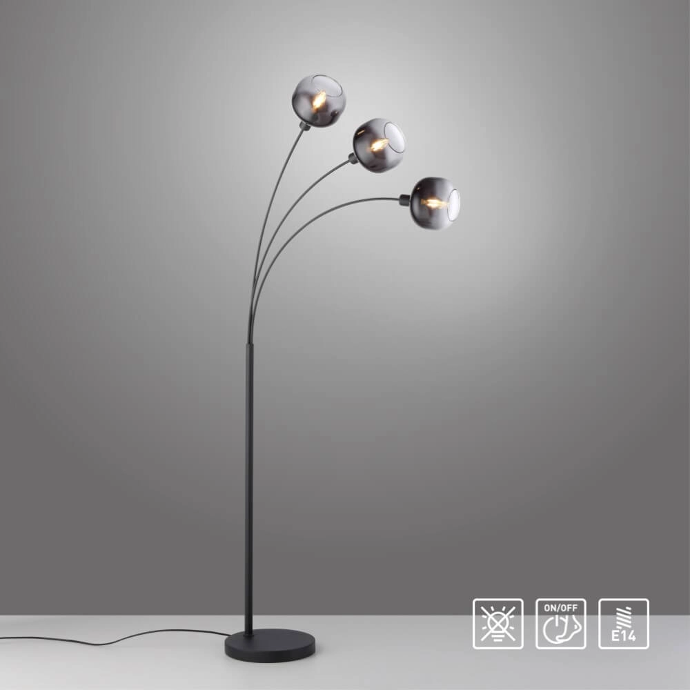 Schwarze Stehlampe Zea 3-flammig Just Light 4043689993764