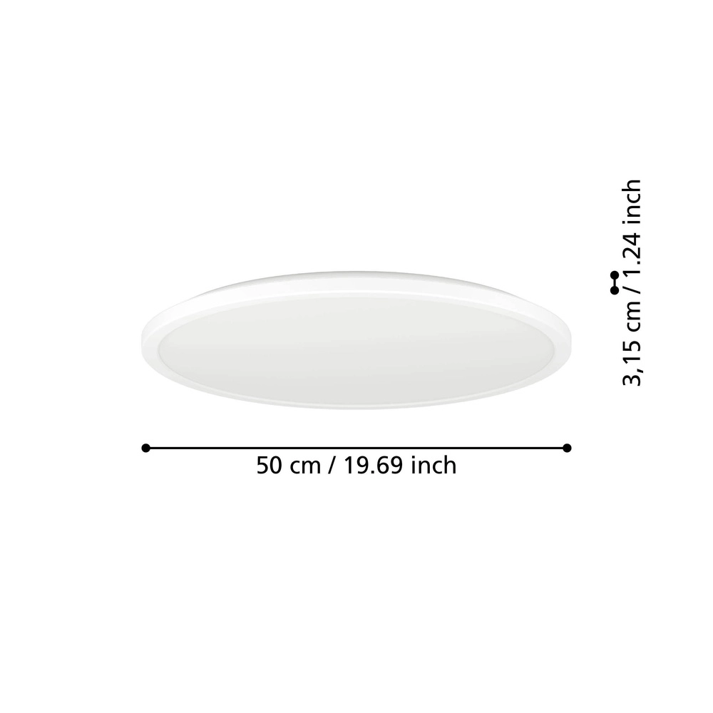 Badezimmerlampe mit Fernbedienung Rovito-R rund - weiß - Ø 50cm Eglo 9008606330034