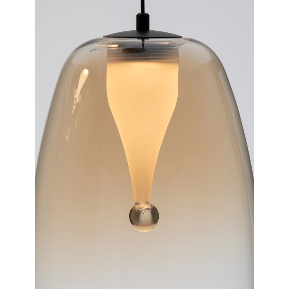 Design-Pendelleuchte Oblo 3-flammiges Braunglas Lyora 5212017474131