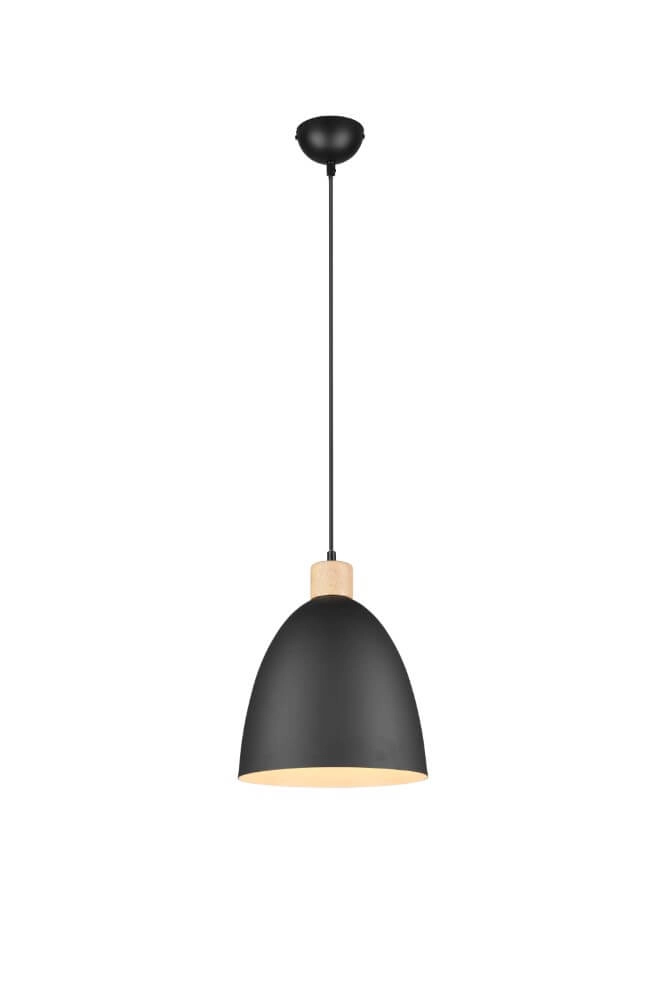 Hängelampe Jagger Schwarz mit Holzbraun