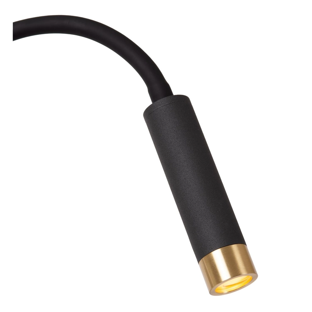 Nachttischlampe Alec schwarz mit USB-Anschluss Lucide 5411212031952