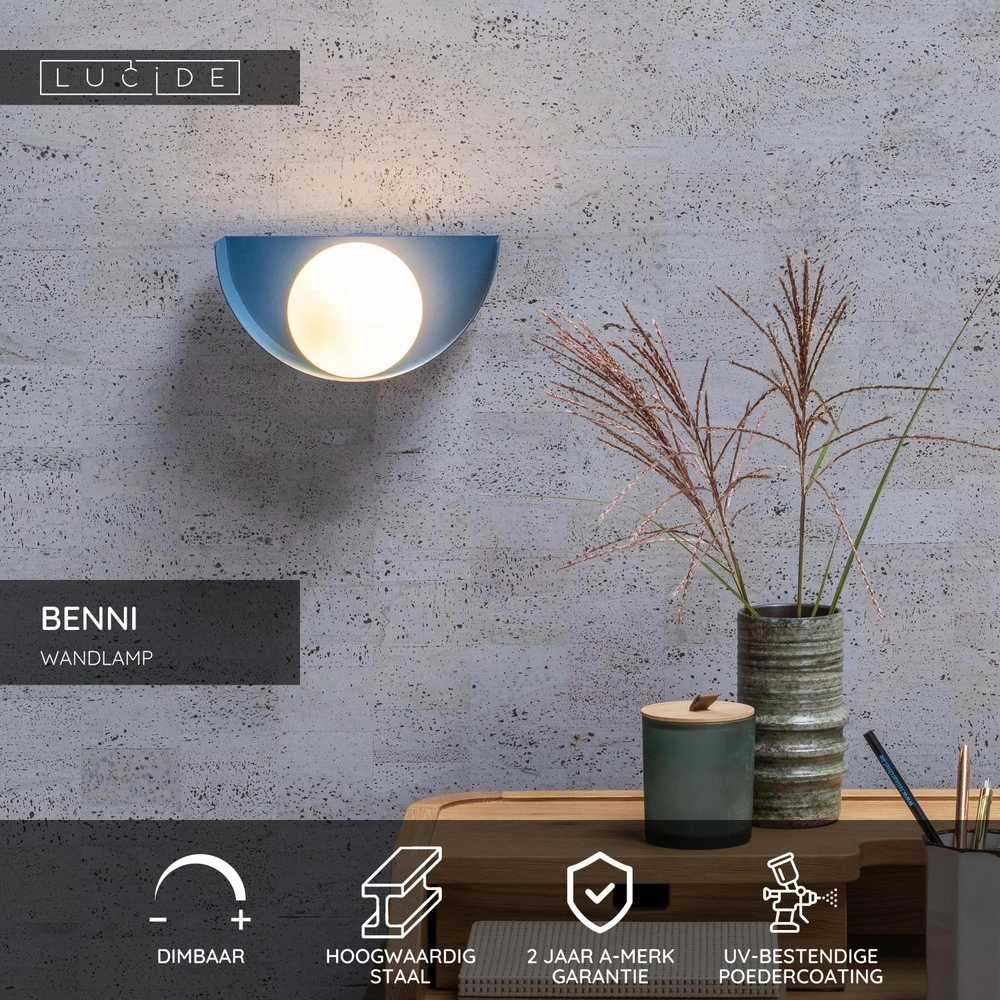 Design-Wandlampe Benni Blau Lucide 5411212451859