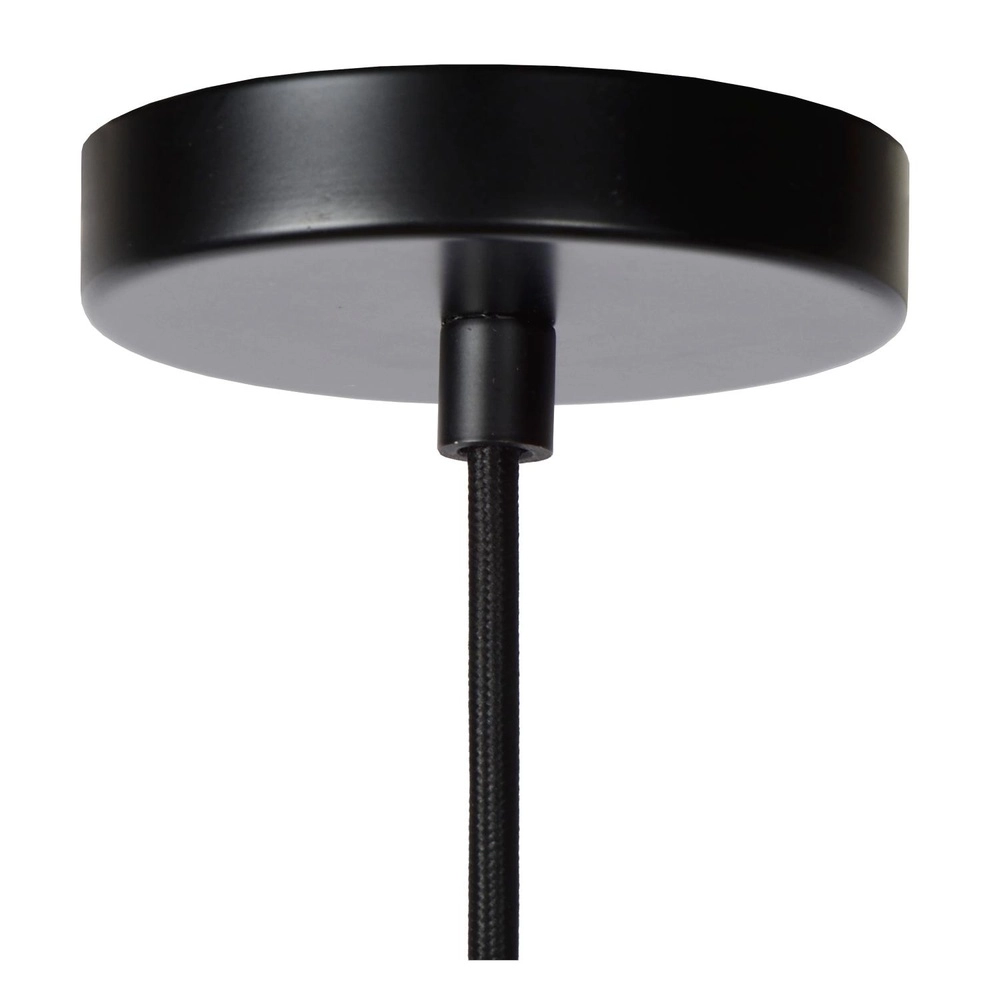 Pendellampe Yunkai Ø 50 cm schwarz mit Rattan Lucide 5411212105691